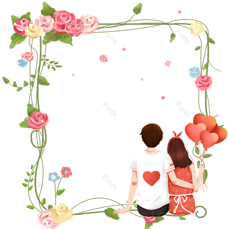 边框图片,元素元素,玫瑰花边框PNG,520免抠素材